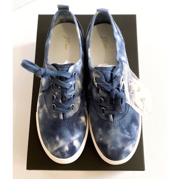 NIB J. Crew Blue Lace up Harbor Sneaker‎ In Tie-dye - Picture 3 of 8